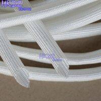 ▤☇ 1-50Meters 1 40mm 600 Degree Celsius High Temperature Braided Soft Fiberglass Sleeving Fiber Glass Tube White Insulating Tube