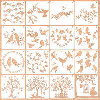 IQY Draw Album Decorative Flower Reusable Embossing Layering Stencils Scrapbooking Flying Bird Painting Template