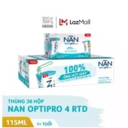 Thùng 36 Hộp Sữa Dinh Dưỡng Pha Sẵn NESTLE NAN OPTIPRO Kid HMO 115ml