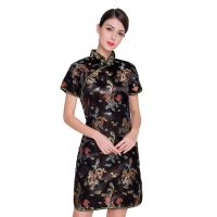 【CW】 Vintage Dragon amp;Phoenix Qipao Elegant Women Oversize Cheongsam 3XL 4XL 5XL 6XL Mandarin Collar Sexy Mini Chinese Dress Vestidos