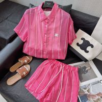 【FREE SHIPPING】Spring/Summer New Casual Fashion Set Fake Two Piece Loose Top+Elastic Waist Shorts Fashionable