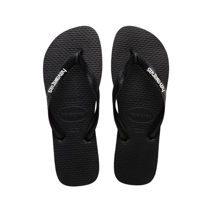 Havaianas Men Logo Filete Flip Flops (Black/Black/White) | Lazada PH