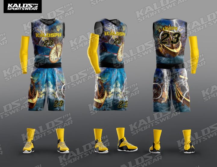 040 SEAFARER MARINE SEAMAN DESIGN BASKETBALL JERSEY SET SANDO AND SHORT