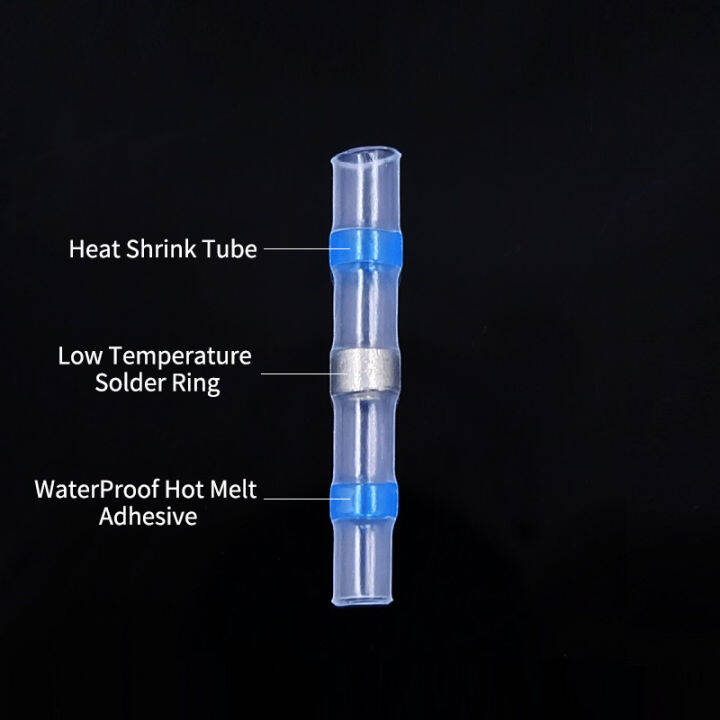 บัดกรีซีลขั้วต่อสายไฟ-3-1-สายไฟหุ้มฉนวนความร้อนขั้วต่อก้น-splice-กันน้ำ-10-20-30-50-100-300-pcs-iewo9238