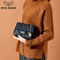 Royal Baggerใหม่แฟชั่นกระเป๋าสะพายไหล่แท้หนังวัวElegant Crossbodyมัลติฟังก์ชั่ผู้หญิงกระเป๋าถือผู้หญิง