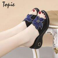 รองเท้าส้นสูง Topie สำหรับผู้หญิง MODE Korea รองเท้าแตะส้นสูง2023 Kasut Wedges Perempukan SP2206