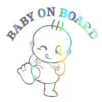 รูปลอกสติกเกอร์ติดรถยนต์แบบสะท้อนแสงติดรถยนต์3D Baby On Board น่ารักสำหรับรถยนต์