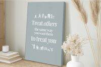 Golden Rule Treat Others Wall Art Luke 6:31ภาพวาดผ้าใบพระเยซูอ้าง