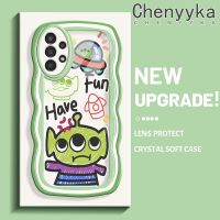 Chenyyka เคสสำหรับ Samsung Galaxy A13 A13 5G A04s  เคสลายมนุษย์ต่างดาวสีสันสดใสลายคลื่นครีมกันกระแทกแบบใส เคสมือถือสร้างสรรค์ งใสลายกล้องถ่ายรูปเรียบง่ายฝาครอบป้องกันซิลิโคน