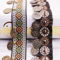 [HOT!] Ethnic Polyester Lace Trim With Copper Decoration Vintage Fabric Ribbon Sewing Crafts Accessory Embellishment 20/25 mm 0.9m 1 PC