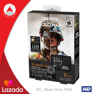 WD BLACK P10 Game Drive HDD 2TB Special Edition _ Call of Duty Black Ops Cold War ฮาร์ดดิสก์พกพา (WDBAZC0020BBK-WESN) Playstation PS4, Xbox One, Windows 10, mac OS ประกัน Synnex 3 ปี ฮาร์ดดิสก์ HDD