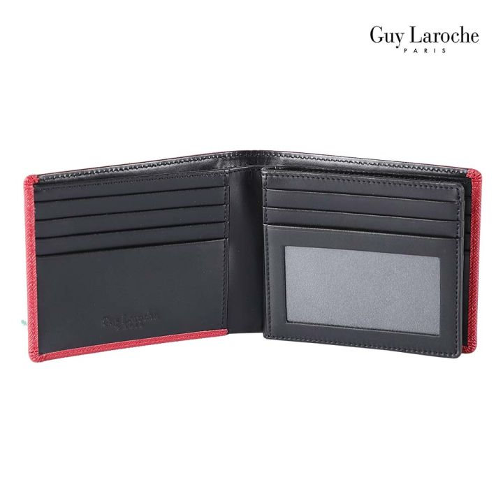 guy-laroche-กระเป๋าสตางค์พับสั้น-มีลิ้นกลาง-รุ่น-mgw0322-สีแดง