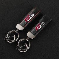 2021 New Leather Horseshoe Buckle Keychain Car Logo Creative Custom Key Ring For AUDI Q3 Q5 Q7 Q8 TT Accessories