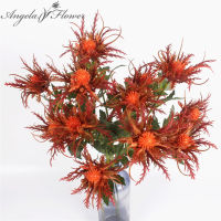 【cw】3 Heads Artificial Glitch Plants Simulated Sea Urchin Fake Plants New Peculiar Flower Decor For Home Party Office Garden Flower ！