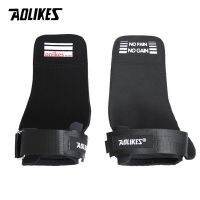 AOLIKES 1คู่กีฬาฟิตเนสสายรัดข้อมือ Pull Up Grip เข็มขัด Non-Slip Palm Protector Gym สายรัดข้อมือสำหรับ Barbell Dumbbell การฝึกอบรม