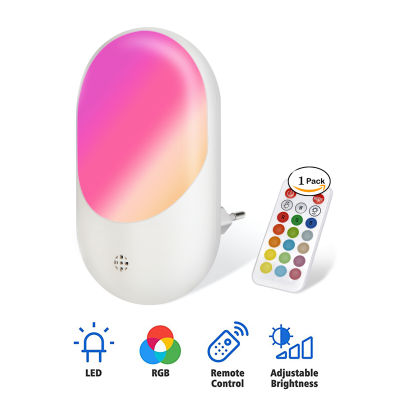 110V220V With Remote Control RGB Socket Small Night Light LED Dimmable 16 Colors Children Wall Night Lights for Bedroom Corridor