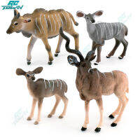 แบบจำลองรูปสัตว์ป่าเด็ก Kudu ของเล่นตุ๊กตาขยับแขนขาได้เสริมความรู้ความเข้าใจสำหรับของขวัญเด็กของตกแต่งบนโต๊ะ