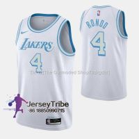 ▦✽ New Original NBA Basketball Mens Jersey On Sale Los Angeles Lakers 4 Rajon Rondo 2020-21 Retro City Edition Jerseys Dri-Fit Swingman White