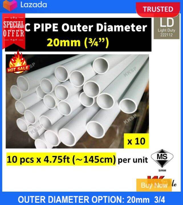 10 PIECE(s) X 475ft / Kancil (sirim) 20mm / 25mm Pvc Pipe Hi-impact ...