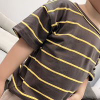 0-5 years old new handsome childrens suit baby boy fashion striped shirt canvas shorts two-piece suit