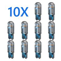 10x Newest W5W Led T10 Car Light COB Glass 6000K White Auto Automobiles License Plate Lamp Dome Read DRL Bulb Style 12V Bulbs  LEDs  HIDs