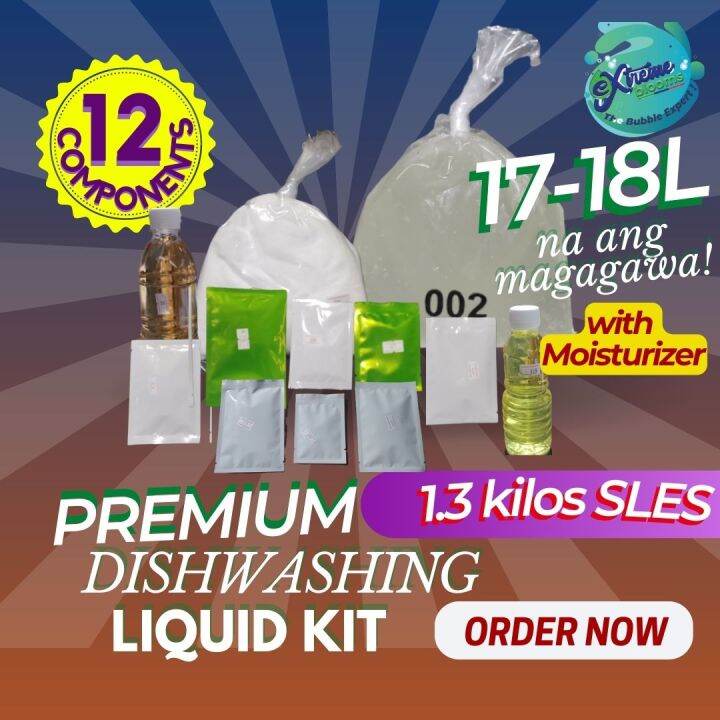 PREMIUM DIY Dishwashing Liquid Kit 17L yield 12 Components (6 KITS per