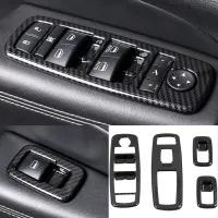 Car Carbon Fiber Window Glass Lift Button Trim Switch Cover Door Armrest Panel for Dodge Durango 2011-2022 LHD