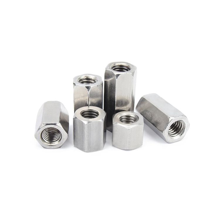 jie-yuan-1-5-10pc-m3-m4-m5-m6-m8-m10-m12-304สแตนเลส-din6334-hexagon-hex-ขยาย-rod-coupling-nut-connector-joint-ท่อ-nut