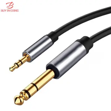 3.5mm to 1/4 inch Cable Stereo Audio Cable Jack Headphone Adapter 1/8 Male  to 1/4 Male for Cellphone Home Theater Device Guitar Laptop 1.5m 