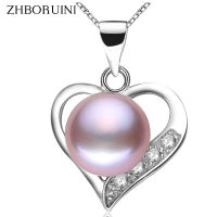 ZHBORUINI High Quality Pearl Jewelry AAAA Natural Freshwater Pearls Heart Pendants 925 Sterling Silver Jewelry For Women Gift