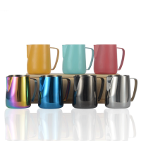 350ml Milk Frothing jug Espresso Coffee Pitcher Barista Craft Latte Milk Frothing Jug Stainless Steel Colorful Mug Frothing Jug