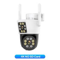 12mp 5K กล้องบันทึกเชื่อมต่อเครือข่ายความละเอียดสูง Wi-Fi กลางแจ้ง10x กล้อง Ptz ซูม4K สามเลนส์สองหน้าจอระบบติดตามอัตโนมัติ Ipc360กล้องวงจรปิดความปลอดภัย