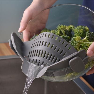 【CW】 Silica Gel Filter Drain Rack Spaghetti Vegetable Cleaning Funnel Excess Strainer Item