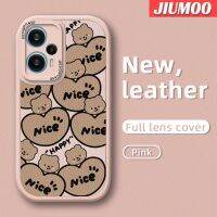 JIUMOO เคส F5สำหรับ POCO เคสหมีสุขสันต์แบบเต็มหน้าจอบางดีไซน์ใหม่นุ่มหนังเคสโทรศัพท์มีลายกล้องฝาปิดด้านหลังเลนส์เต็มจอเคสกันกระแทก