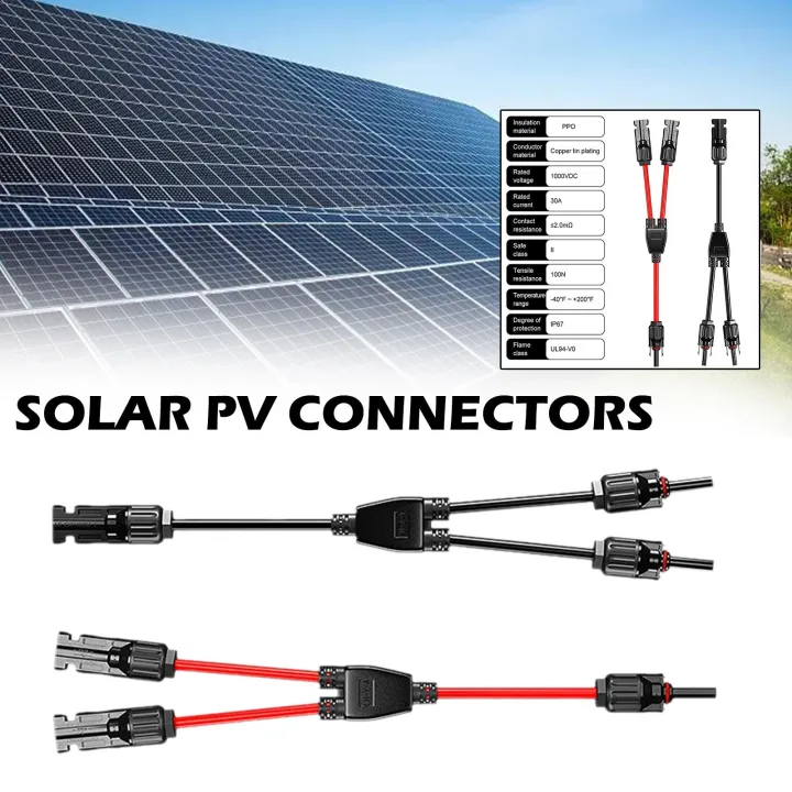 Y-type Mc4 Connector Solar Photovoltaic Panel Parallel 2-to-1 