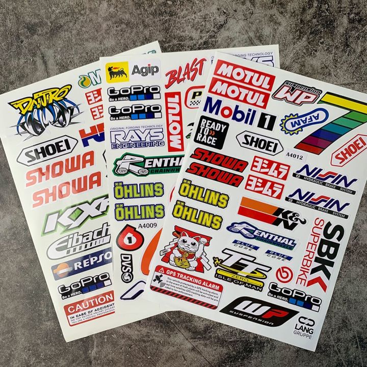 pvc-กันน้ำ-sponsor-motor-สติกเกอร์-motul-ohlins-beta-kyb-shoei-rk-bandai-movistar-shoei-sbk-wp-ตกแต่งรถจักรยานยนต์-decals