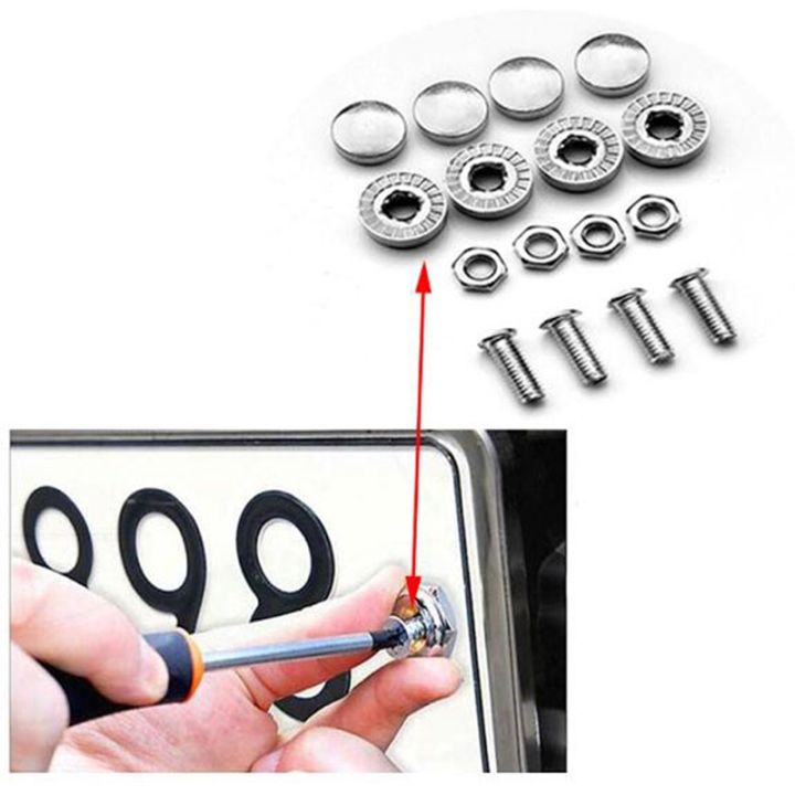 4pcs-set-chrome-anti-theft-screws-car-license-alloy-plate-bolts-frame-screwscar