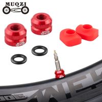 MUQZI 2PCS Tire Valve Nut MTB Road Bike Tubeless Rim Ultralight Aluminium Alloy Presta Valve Protection Screw Valve Fixed Washer