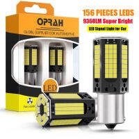 ✅Oprah 2ชิ้น 12V 156 LED 9360LM Super Bright 1156 ไฟสัญญาณ LED ไม่มีแฟลช Canbus P21W PY21W BA15S BAU15S BAY15D 1157 T20 21 / 5W 27W ไฟหน้าคู่ด้านหลังเบรคไฟด้านหลังสีขาวอำพันสีแดง