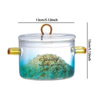 QTCF-900ml Glass Saucepan Pot With Cover Heat-resistant Casserole Transparent Glass Pot Cooksafe For Pasta Noodle Soup Milk