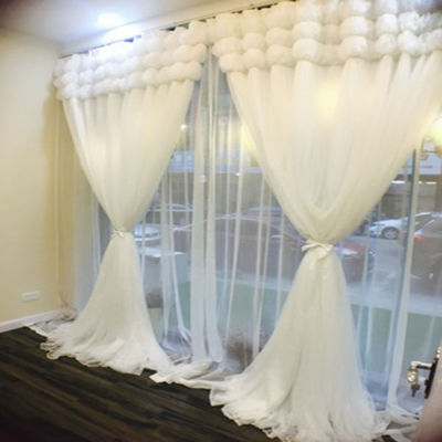 Princess Solid White Blackout Curtain for Living Room Korean Lantern 3 Layers Cortinas Guaze Tulles Voile for Kids Girls Bedroom