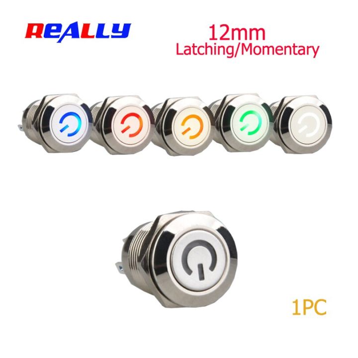 12mm-self-locking-waterproof-metal-push-button-switch-latching-led-light3v-5v-6v-12v-24v-36v-48v-220v-red-blue-green-yellow