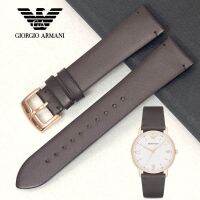 Armani หนัง cowhide เข็มขัดนาฬิกาแทนที่เดิม PIN BUCKLE ธรรมดา ar11011 60005 2502 โซ่นาฬิกาบางเฉียบ