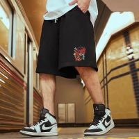 American R Shorts Mens Summer Fashion nd Printed Loose Wide-Leg Half Pants All-Match Fashion Casual Sports Pants