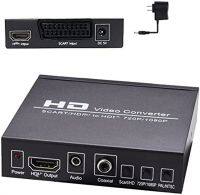 ตัวแปลงที่เข้ากันได้กับ SCART HDMI คอนเวอร์เตอร์แปลงวิดีโอความละเอียดสูง1080ระดับ Full HD ปลั๊กอะแดปเตอร์สำหรับ HDTV