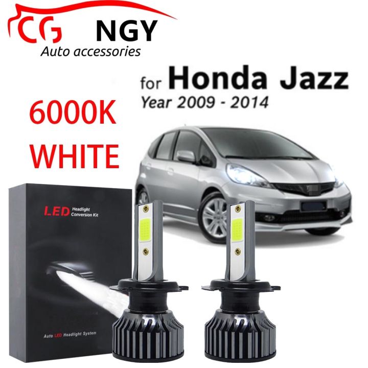new-หลอดไฟหน้า-led-สีขาว-6000k-12-24v-40w-สําหรับ-honda-jazz-ge-2nd-gen-ปี-2009-2014-2-ชิ้น