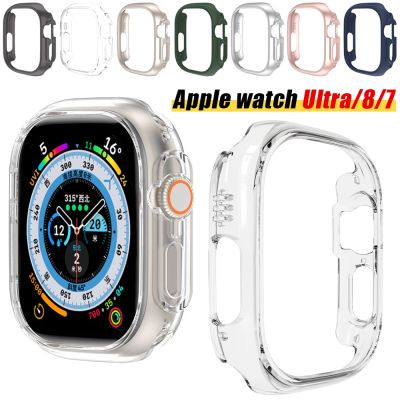 Matte Cover for Apple Watch Series 7/8 41mm45mm Protective Bumper Hard PC Frame Protector Case for iwatch Series8 Pro/Ultra 49mm Cases Cases