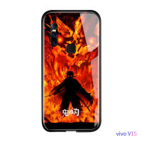 UCUC เคสโทรศัพท์เคสสำหรับ VIVO V15เคสมือถือกันกระแทกDemon Slayerโทรศัพท์กรณีอะนิเมะกระจกเทมเปอร์ป้องกันVivo V15