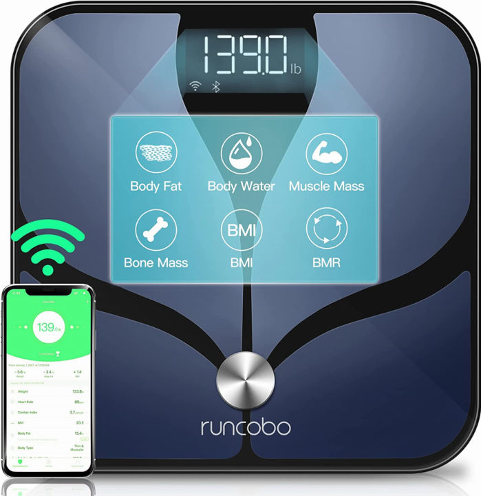 Arboleaf Smart Scales for Body Weight, Wi-Fi Bluetooth Bathroom Scales, Scales  Digital Weight and Body Fat, 14 Body Metrics, iOS Android APP, Wireless  Cloud-Storage, Unlimited Data, 8 Users, BMR BMI