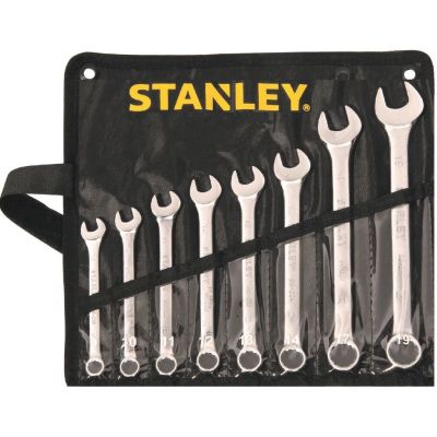 STANLEY ชุดประแจแหวนข้างปากตาย 8 - 17 มม. (9 ตัวชุด) ในซองผ้า รุ่น STMT80941-8 ( Combination Wrench Set ) ชุดประแจ ประแจ สินค้าพร้อมส่ง